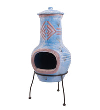 Gartenkamin Colima Ton Blau/Rot 86031
