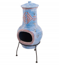 Gartenkamin Colima Ton Blau/Rot 86031