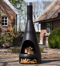 RedFire Gartenkamin Kingston 160x60 cm Stahl Matt-Schwarz