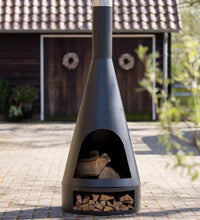 RedFire Gartenkamin Kingston 160x60 cm Stahl Matt-Schwarz