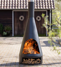 RedFire Gartenkamin Kingston 160x60 cm Stahl Matt-Schwarz