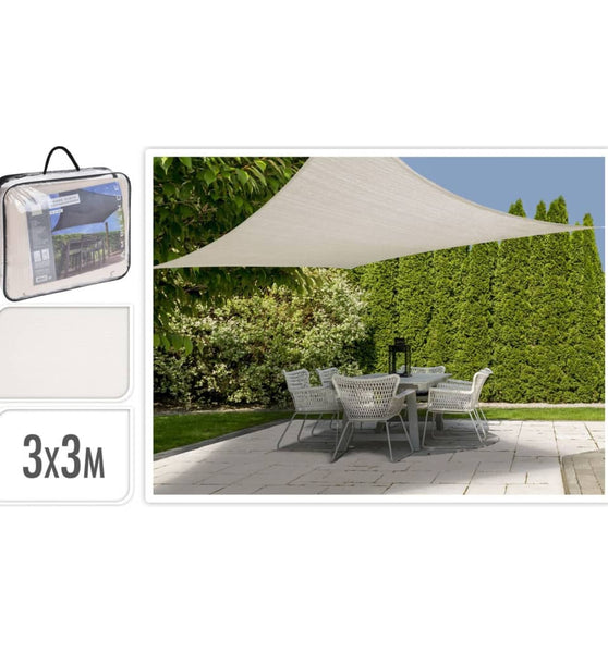 ProGarden Sonnensegel 3x3 m Creme Quadratisch