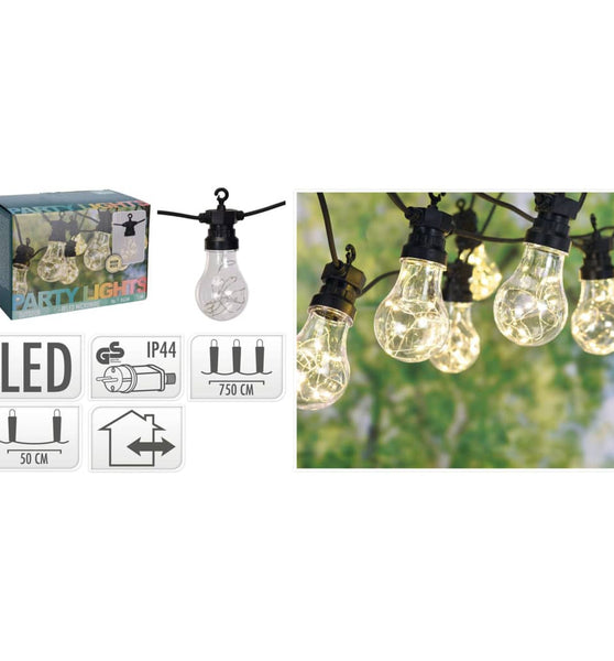 ProGarden LED Garten-Party-Lichterkette 100 Lampen