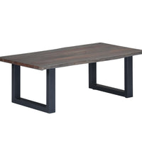 Couchtisch mit Naturkanten Grau 115x60x40 cm Massivholz Akazie
