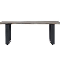 Couchtisch mit Naturkanten Grau 115x60x40 cm Massivholz Akazie