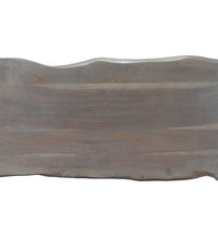 Couchtisch mit Naturkanten Grau 115x60x40 cm Massivholz Akazie
