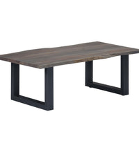 Couchtisch mit Naturkanten Grau 115x60x40 cm Massivholz Akazie