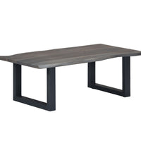 Couchtisch mit Naturkanten Grau 115x60x40 cm Massivholz Akazie