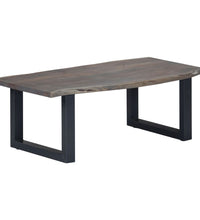 Couchtisch mit Naturkanten Grau 115x60x40 cm Massivholz Akazie