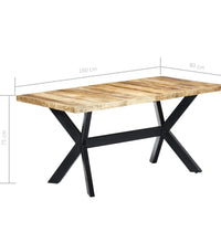 Esstisch 160x80x75 cm Raues Mangoholz