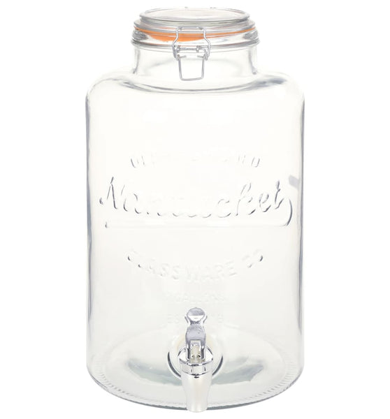 Wasserspender XXL mit Zapfhahn Transparent 8 L Glas