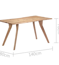 Esstisch 140 x 80 x 76 cm Massivholz Akazie