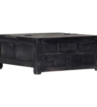 Couchtisch Schwarz 65x65x30 cm Massivholz Mango