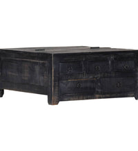 Couchtisch Schwarz 65x65x30 cm Massivholz Mango