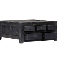 Couchtisch Schwarz 65x65x30 cm Massivholz Mango