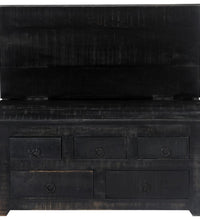 Couchtisch Schwarz 65x65x30 cm Massivholz Mango