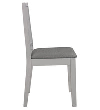 Esszimmerstühle mit Kissen 2 Stk. Grau Massivholz