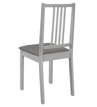Esszimmerstühle mit Kissen 2 Stk. Grau Massivholz