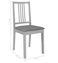 Esszimmerstühle mit Kissen 2 Stk. Grau Massivholz