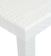 7-tlg. Garten-Essgruppe Kunststoff Weiß Rattan-Optik