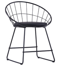 Esszimmerstühle 2 Stk. Schwarz Kunstleder Stahl