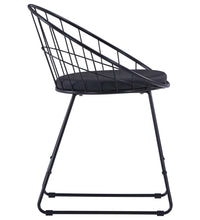 Esszimmerstühle 2 Stk. Schwarz Kunstleder Stahl