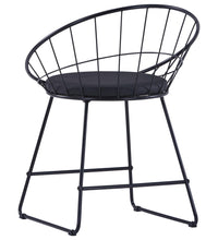 Esszimmerstühle 2 Stk. Schwarz Kunstleder Stahl