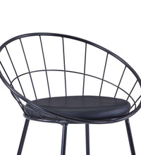 Esszimmerstühle 2 Stk. Schwarz Kunstleder Stahl
