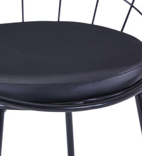 Esszimmerstühle 2 Stk. Schwarz Kunstleder Stahl