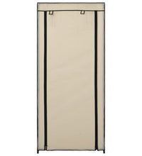Schuhschrank mit Abdeckung Cremeweiß 58 x 28 x 106 cm Stoff