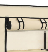 Schuhschrank mit Abdeckung Cremeweiß 58 x 28 x 106 cm Stoff