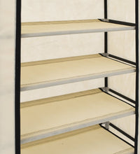 Schuhschrank mit Abdeckung Cremeweiß 58 x 28 x 106 cm Stoff