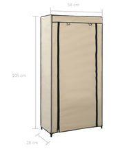 Schuhschrank mit Abdeckung Cremeweiß 58 x 28 x 106 cm Stoff