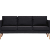 3-Sitzer-Sofa Stoff Schwarz