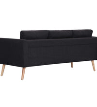 3-Sitzer-Sofa Stoff Schwarz