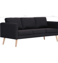 3-Sitzer-Sofa Stoff Schwarz