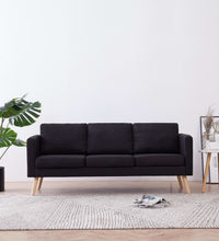 3-Sitzer-Sofa Stoff Schwarz
