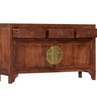 Sideboard 140x40x80 cm Massivholz Akazie