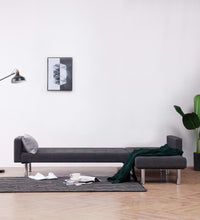 L-förmiges Schlafsofa Dunkelgrau Polyester