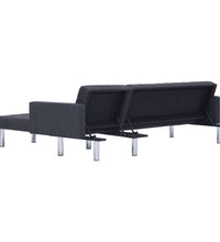 L-förmiges Schlafsofa Dunkelgrau Polyester