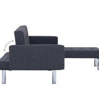 L-förmiges Schlafsofa Dunkelgrau Polyester
