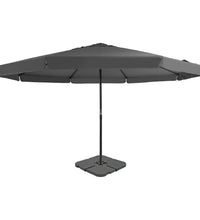 Sonnenschirm mit Tragbarem Sonnenschirmständer Anthrazit