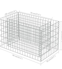 Gabionen-Hochbeet Verzinkter Stahl 90×50×50 cm