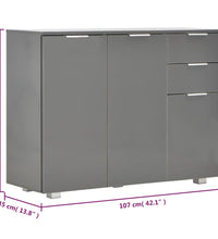 Sideboard Hochglanz-Grau 107x35x80,5 cm