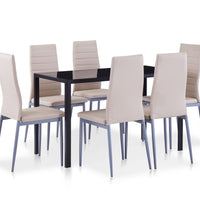 7-tlg. Essgruppe Cappuccino-Braun