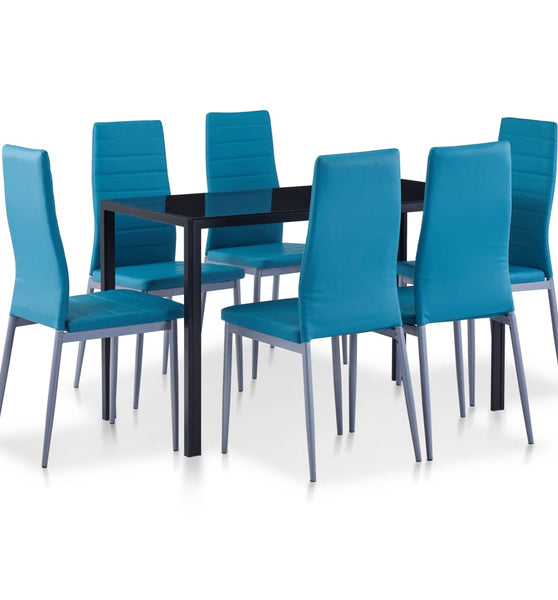 7-tlg. Essgruppe Blau