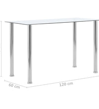 Esstisch Transparent 120 x 60 x 75 cm Hartglas