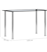 Esstisch Schwarz und Transparent 120 x 60 x 75 cm Hartglas