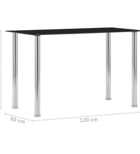 Esstisch Schwarz 120 x 60 x 75 cm Hartglas