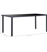 Esstisch Schwarz 180 x 90 x 75 cm Hartglas